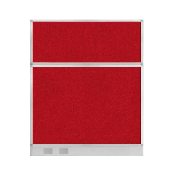 Hush Panel Configurable Cubicle Partition 5' x 6' Red Fabric w/ Cable Channel